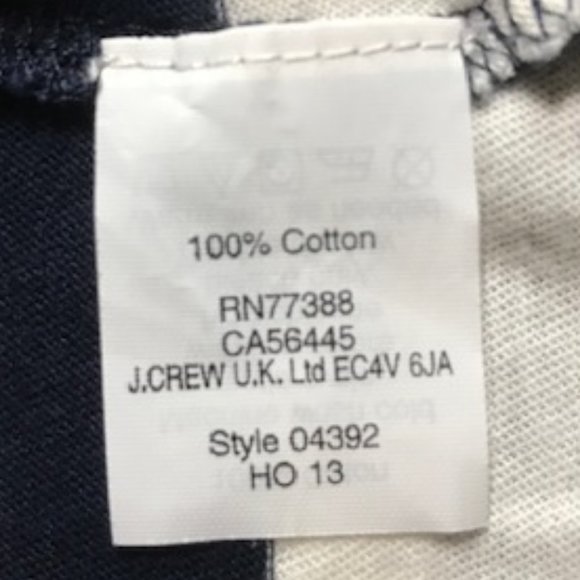 J. Crew Navy Blue & White Striped Tissue Turtleneck Top - Picture 4 of 8